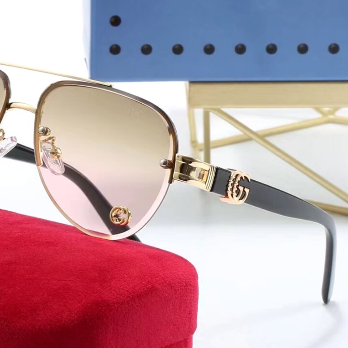 Half Rimmed Pilot UV Sunglasses 