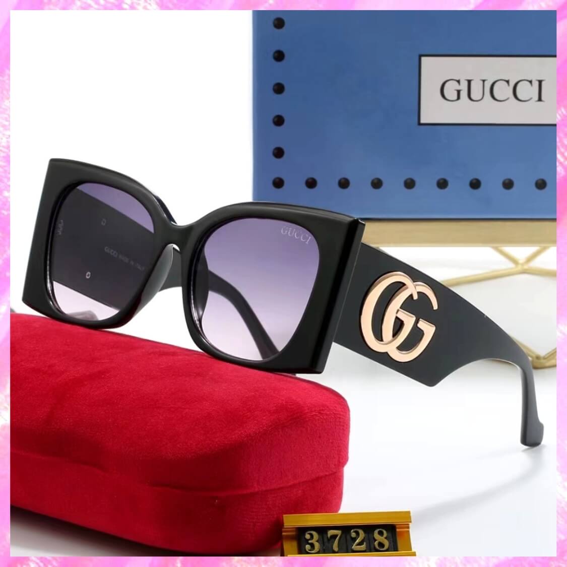 Oversized Double G Monogram UV Sunglasses