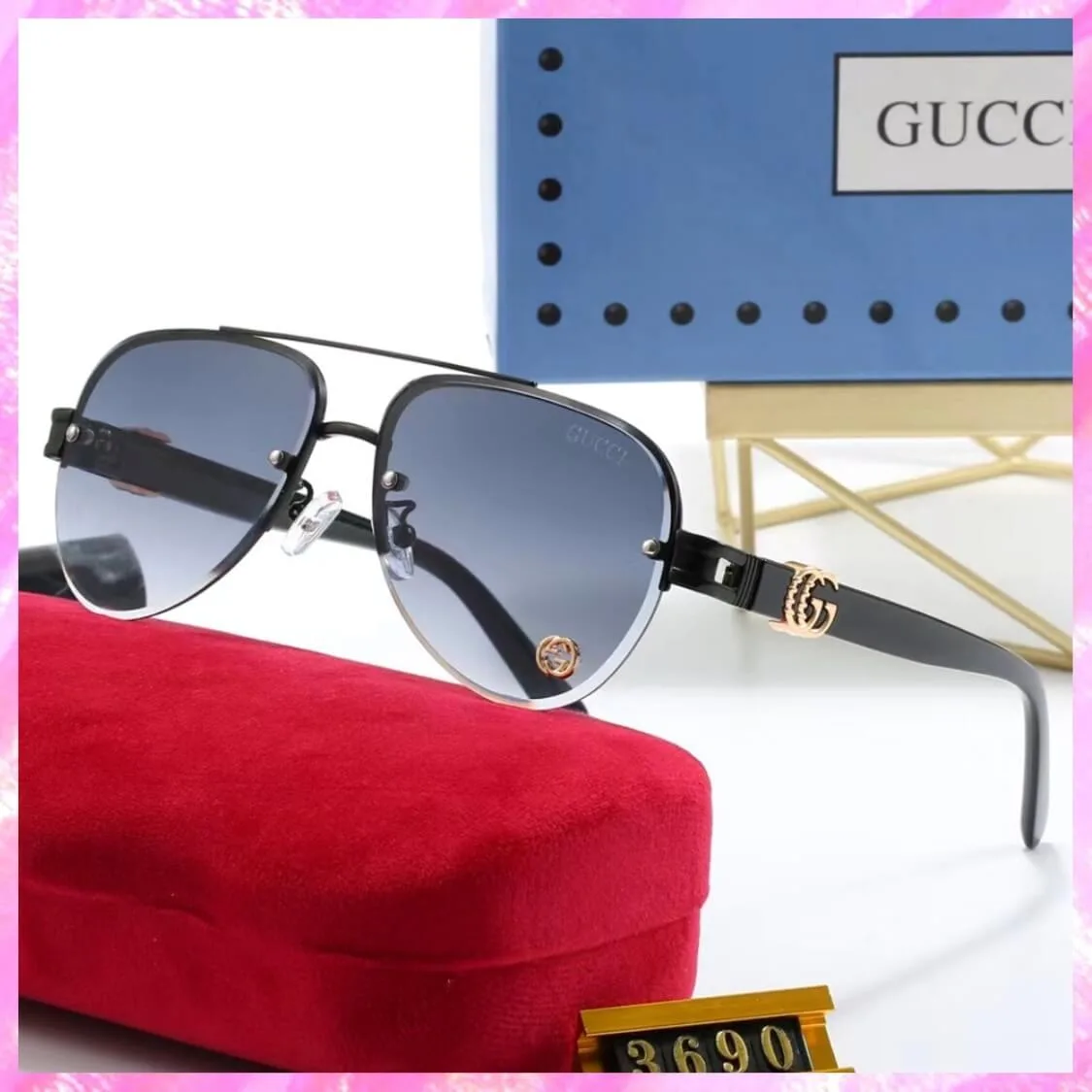 Half Rimmed Pilot UV Sunglasses