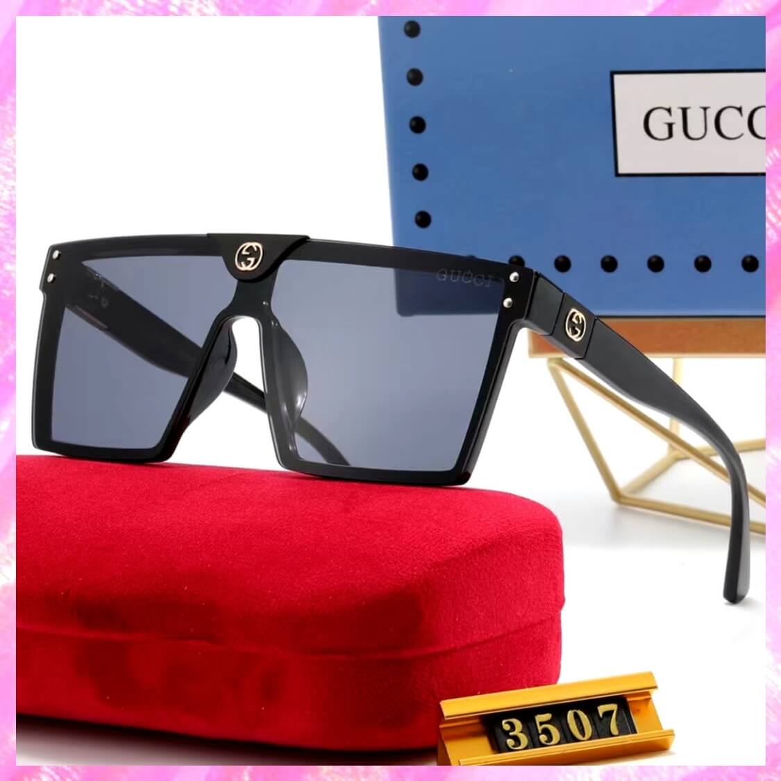 Logo Monogram Square UV Sunglasses 