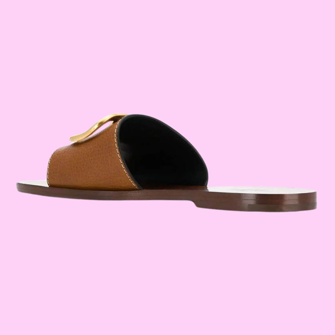 Monogram Plaque Slip-On Sandals