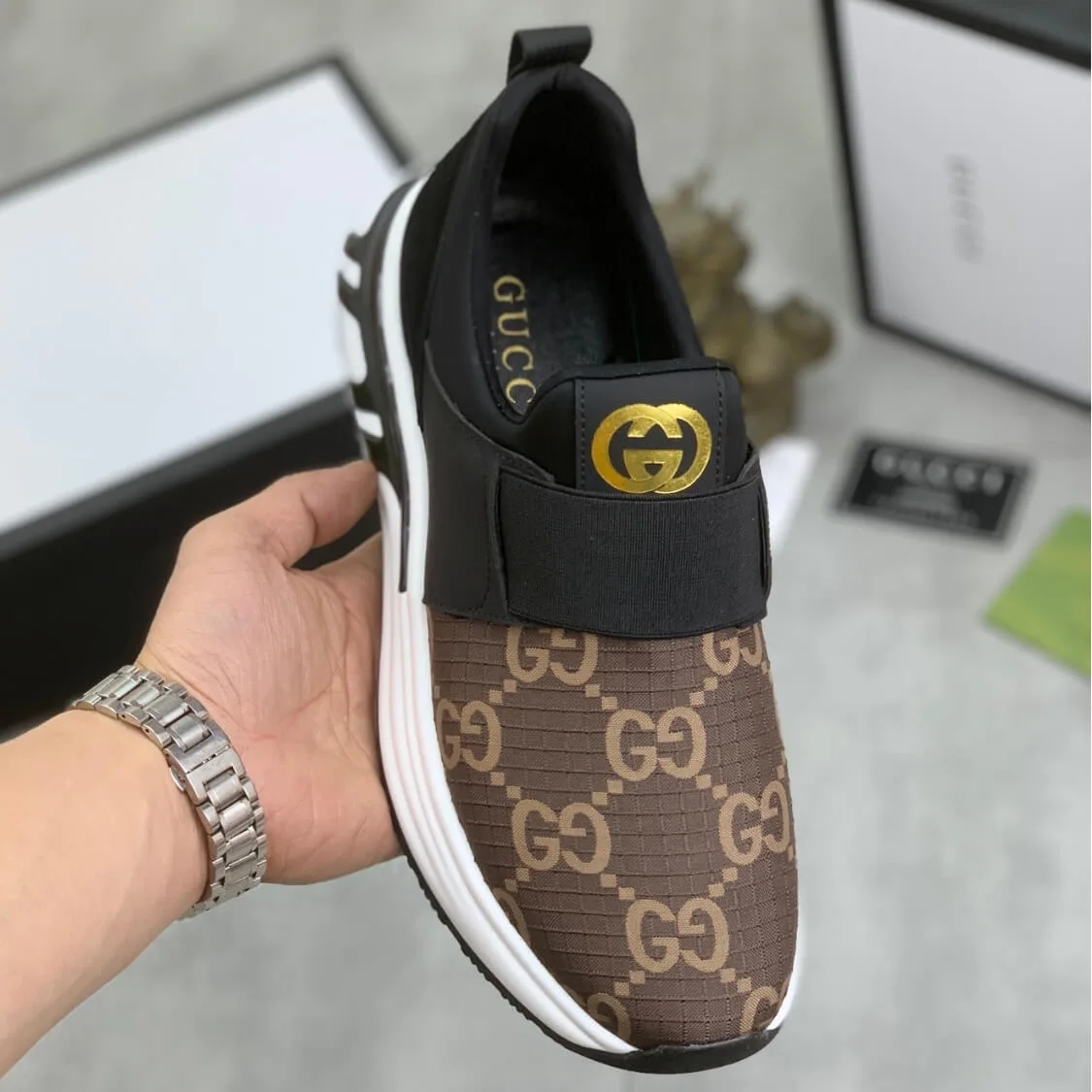 Monogram Slip On Trainers