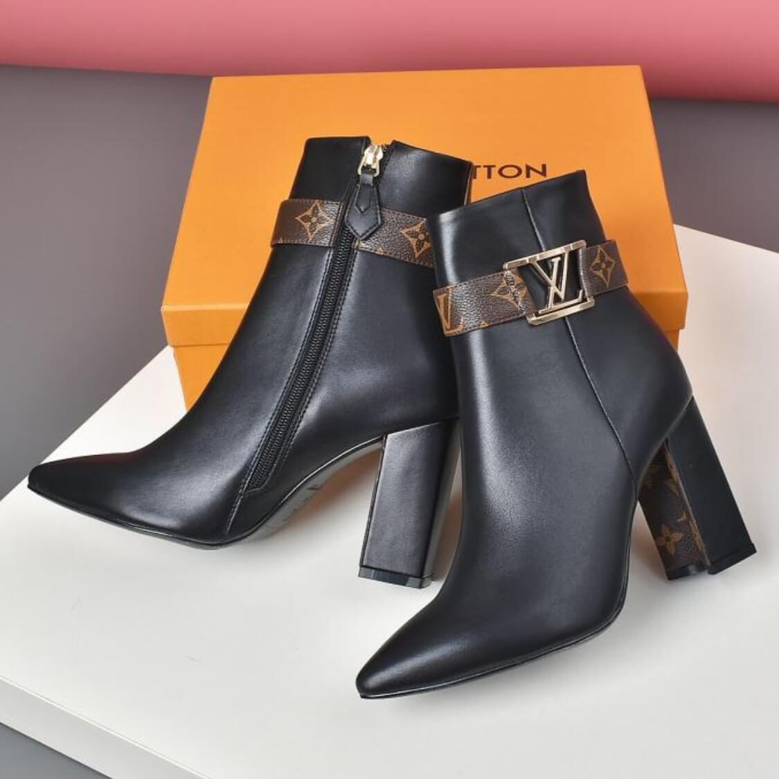 Monogram Strap Ankle Boots