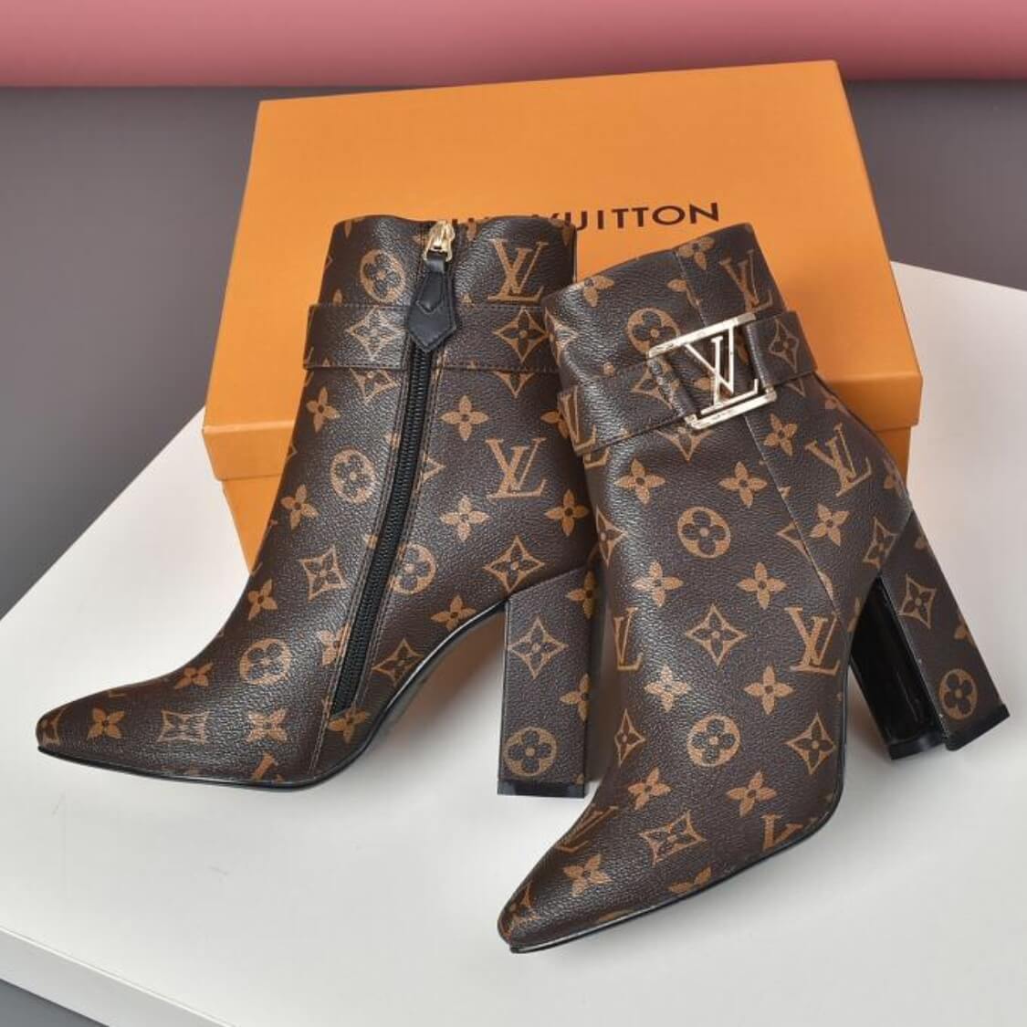 Monogram Strap Ankle Boots 