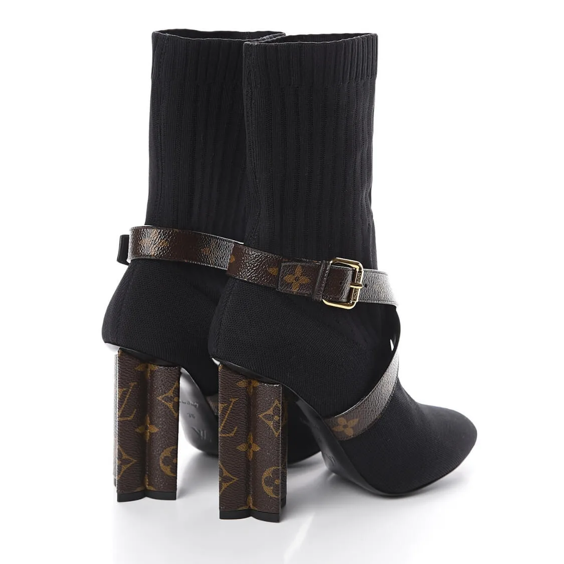 Monogram Stretch Fabric Silhouette Ankle Boots