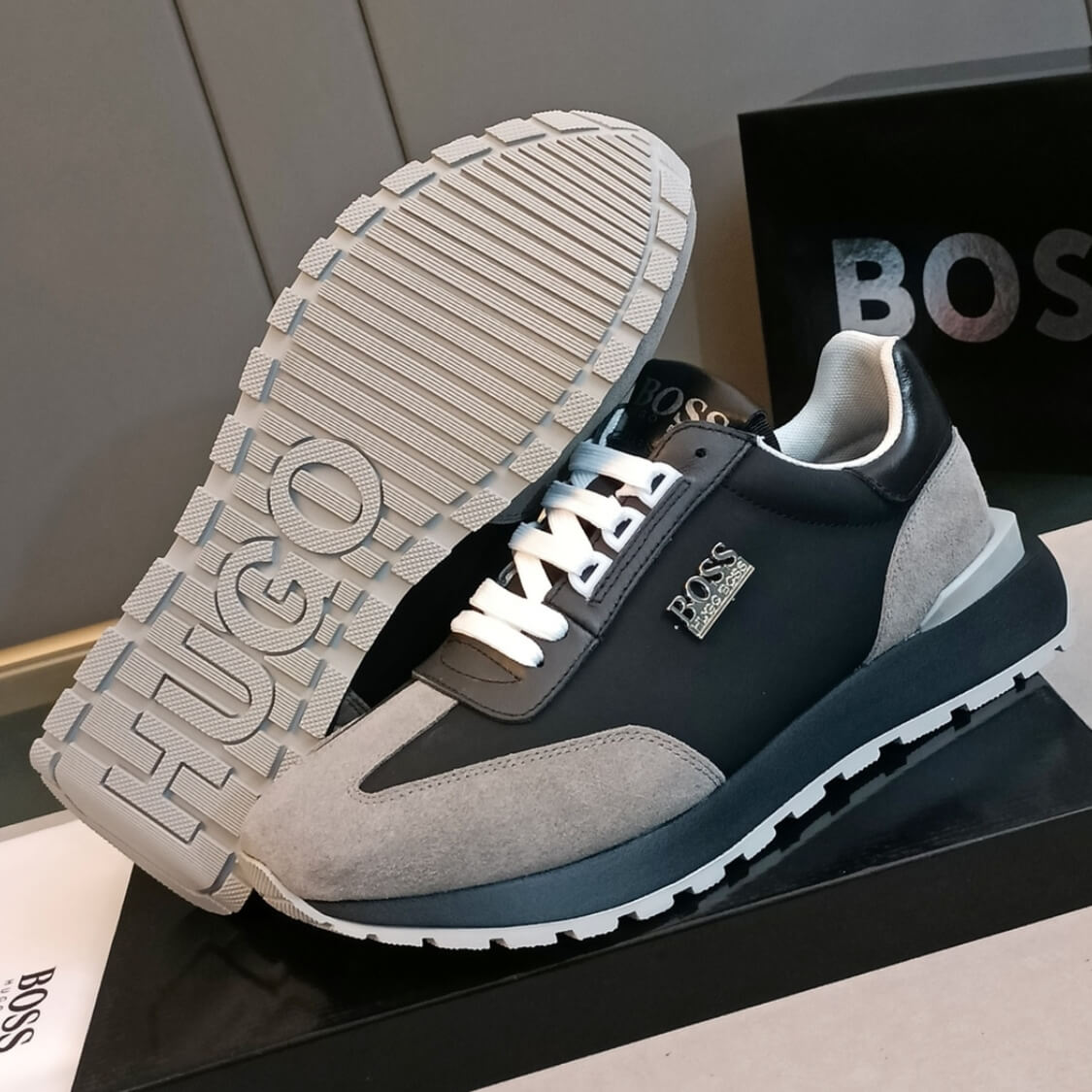 Monogram Suede Leather Nylon Sneakers