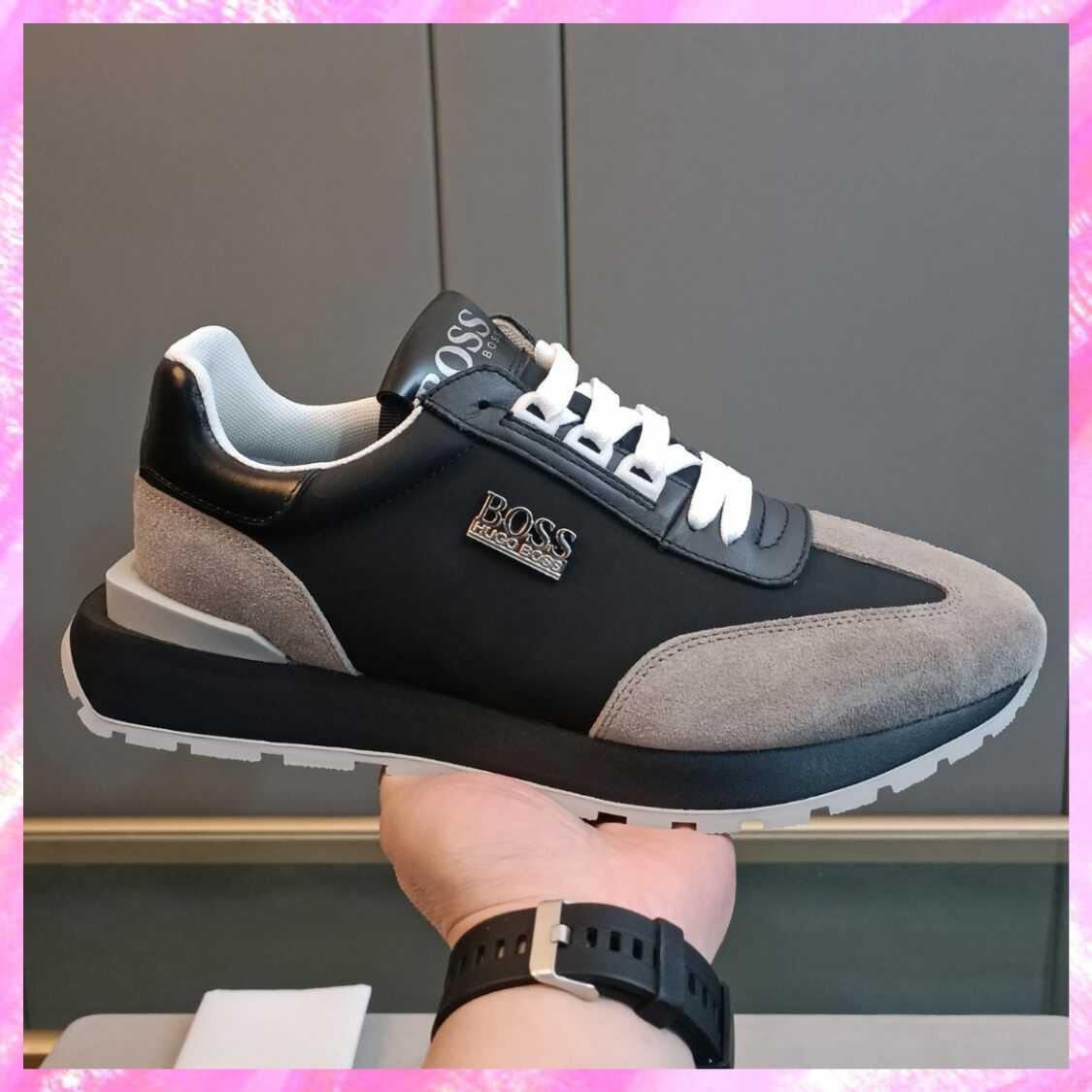 Monogram Suede Leather Nylon Sneakers