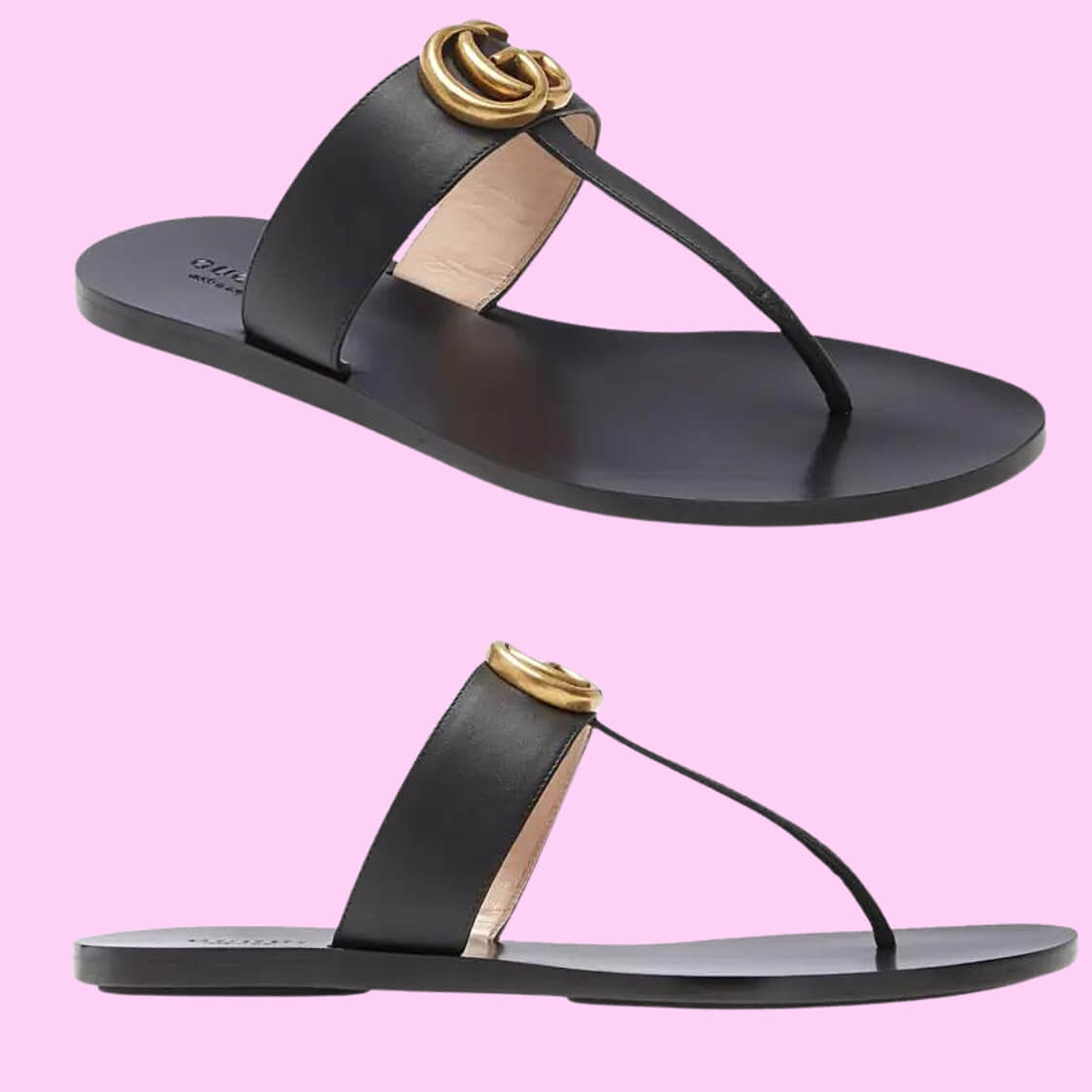 Monogram T-Strap Sandals