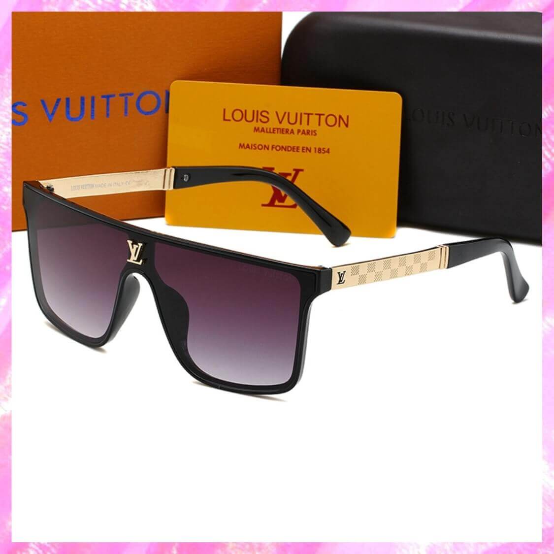 Gold Logo Monogram UV Sunglasses 