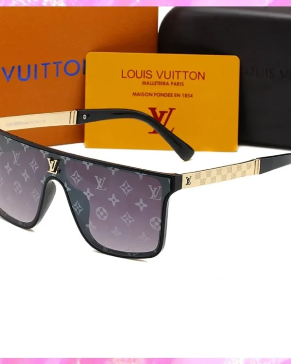 Gold Logo Lense Monogram UV Sunglasses