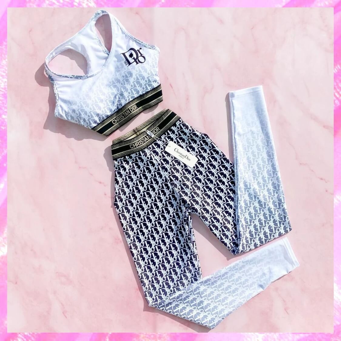 Monogram Ombre' Dri Fit Yoga Set 