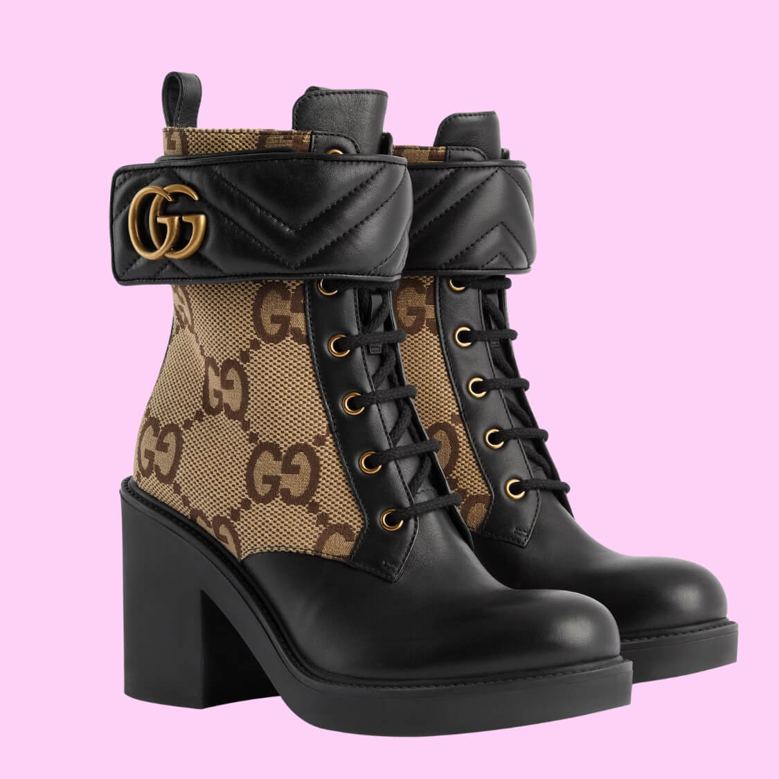 Monogrammed Heeled Ankle Boots 