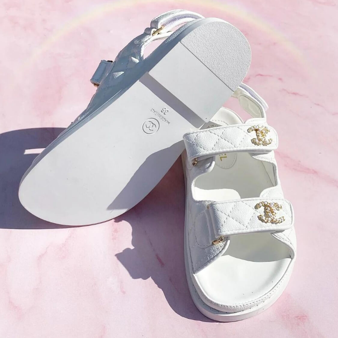Quilted Leather Sandals 