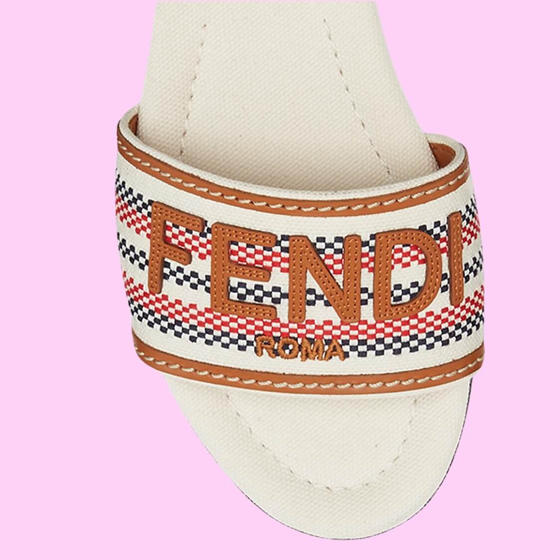 Signature Canvas Leather Logo Slides 