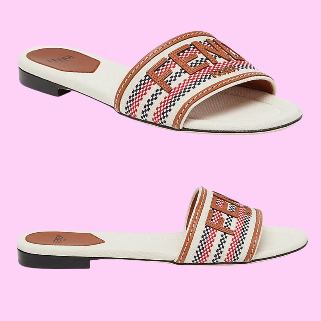 Signature Canvas Leather Logo Slides 