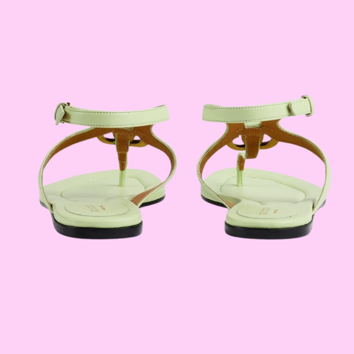 T-Strap Metal Logo Sandals