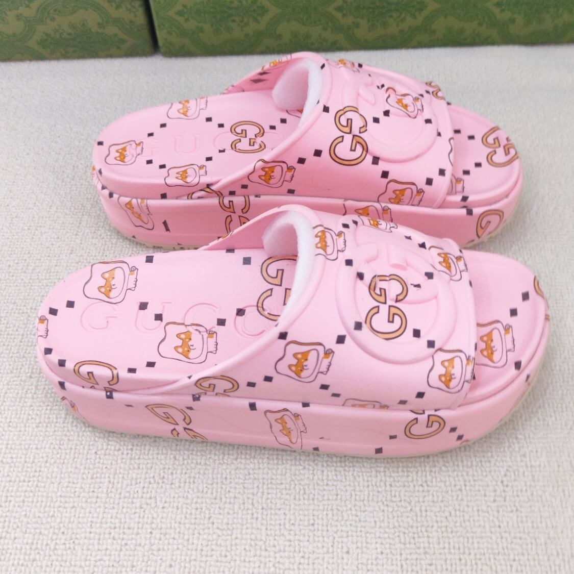 Web G Monogram Platform Slide Sandals 