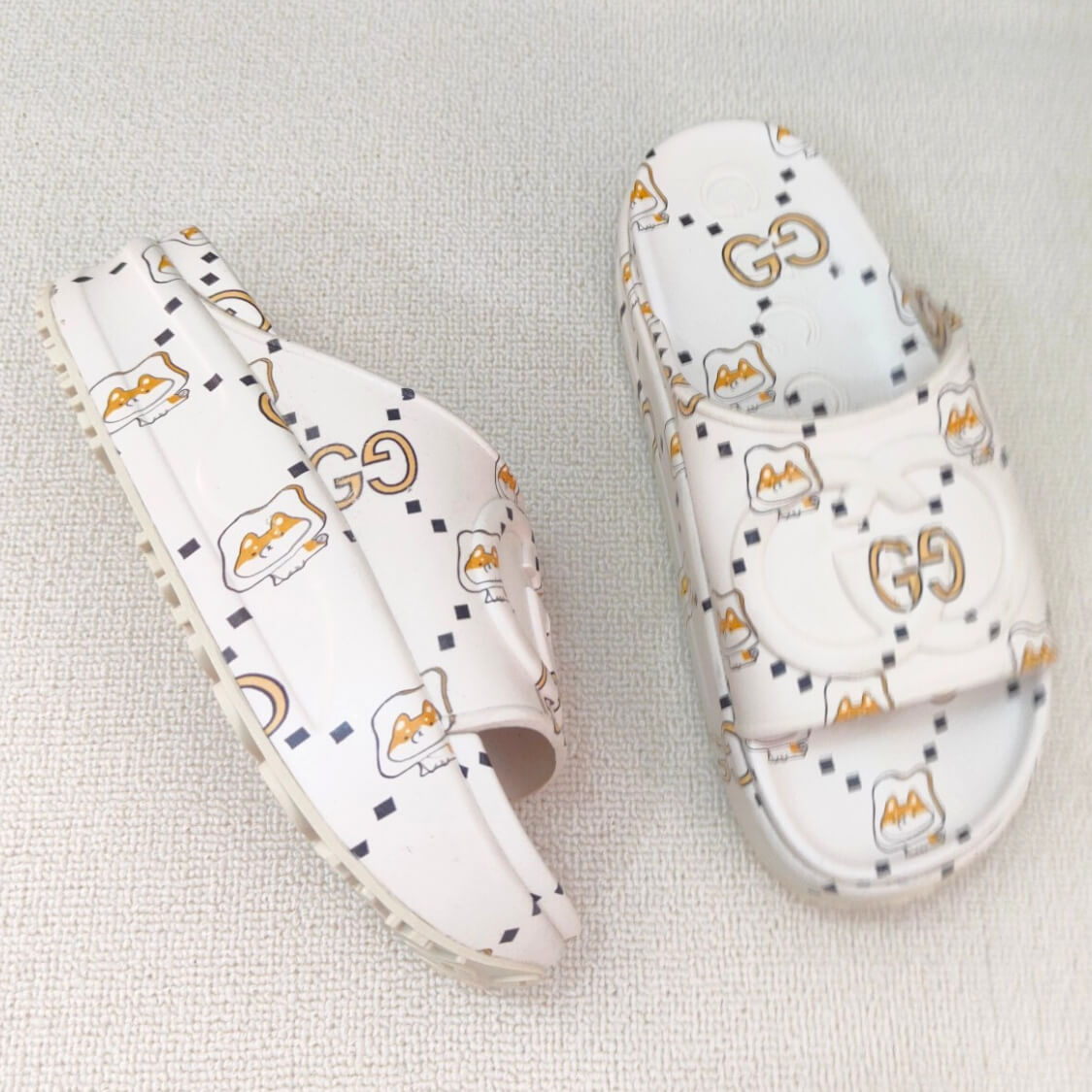 Web G Monogram Slide Sandals