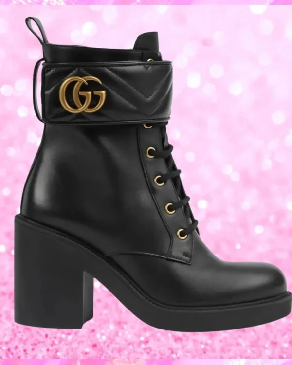 Ankle Strap Leather Heeled Boots