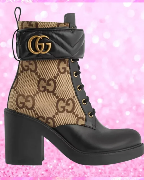 Ankle Strap Leather Heeled Boots In Brown