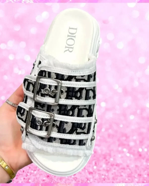 Buckle Strap Slides In White