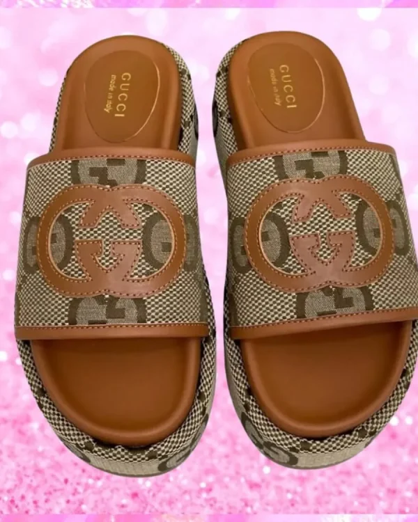 Canvas Flatform Sliders Tan/Tan
