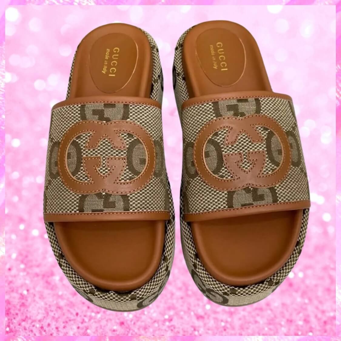 Canvas Flatform Sliders Tan/Tan
