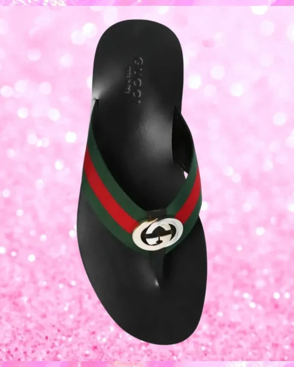 Canvas Thong Sandals In Black