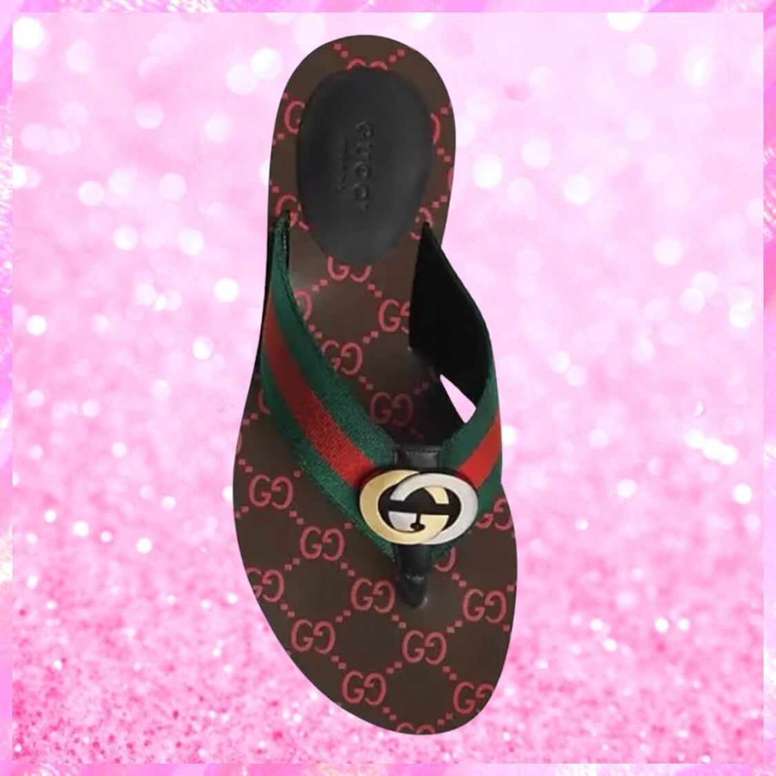 Canvas Thong Sandals In Black/Red