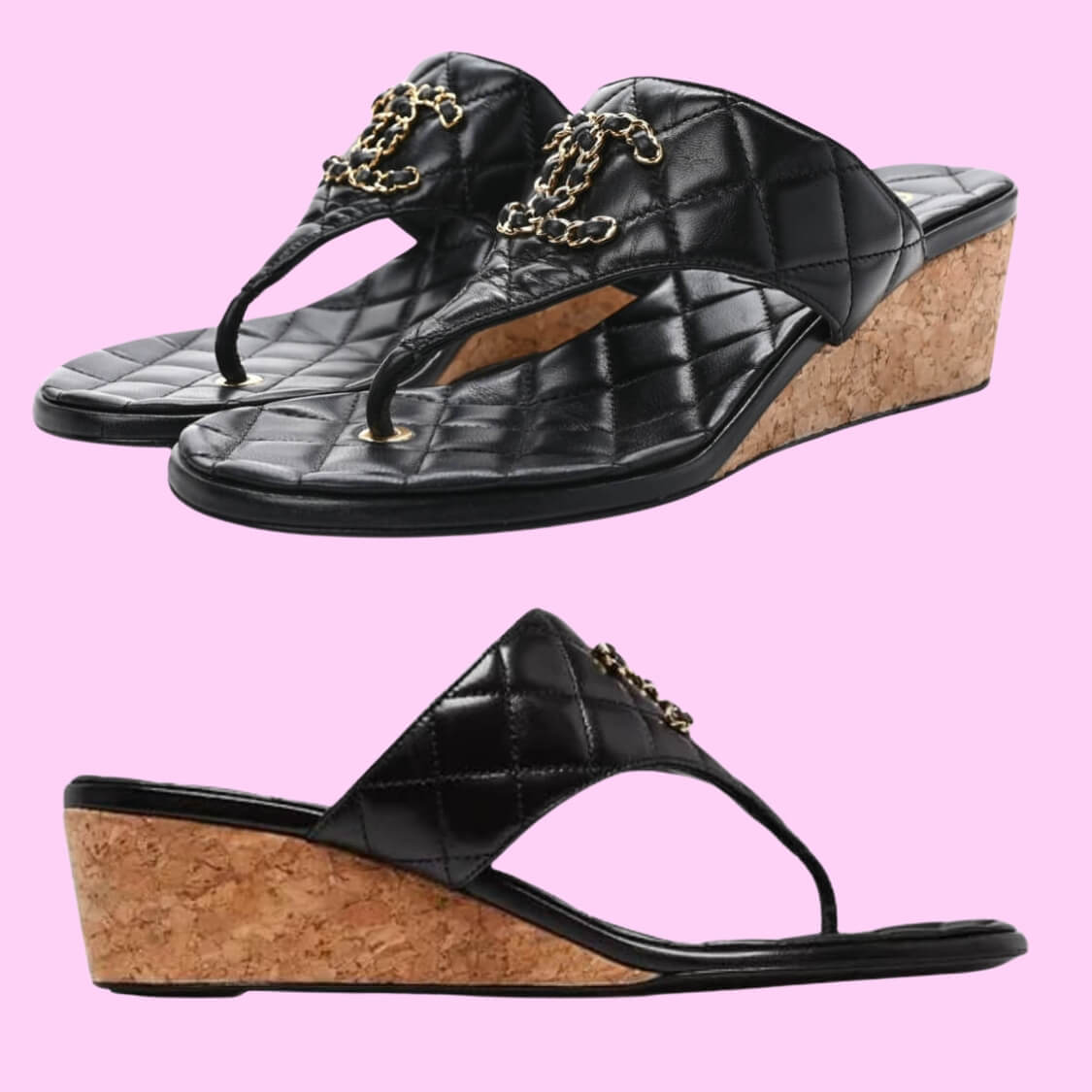 Charm Chain Wedge Sandals