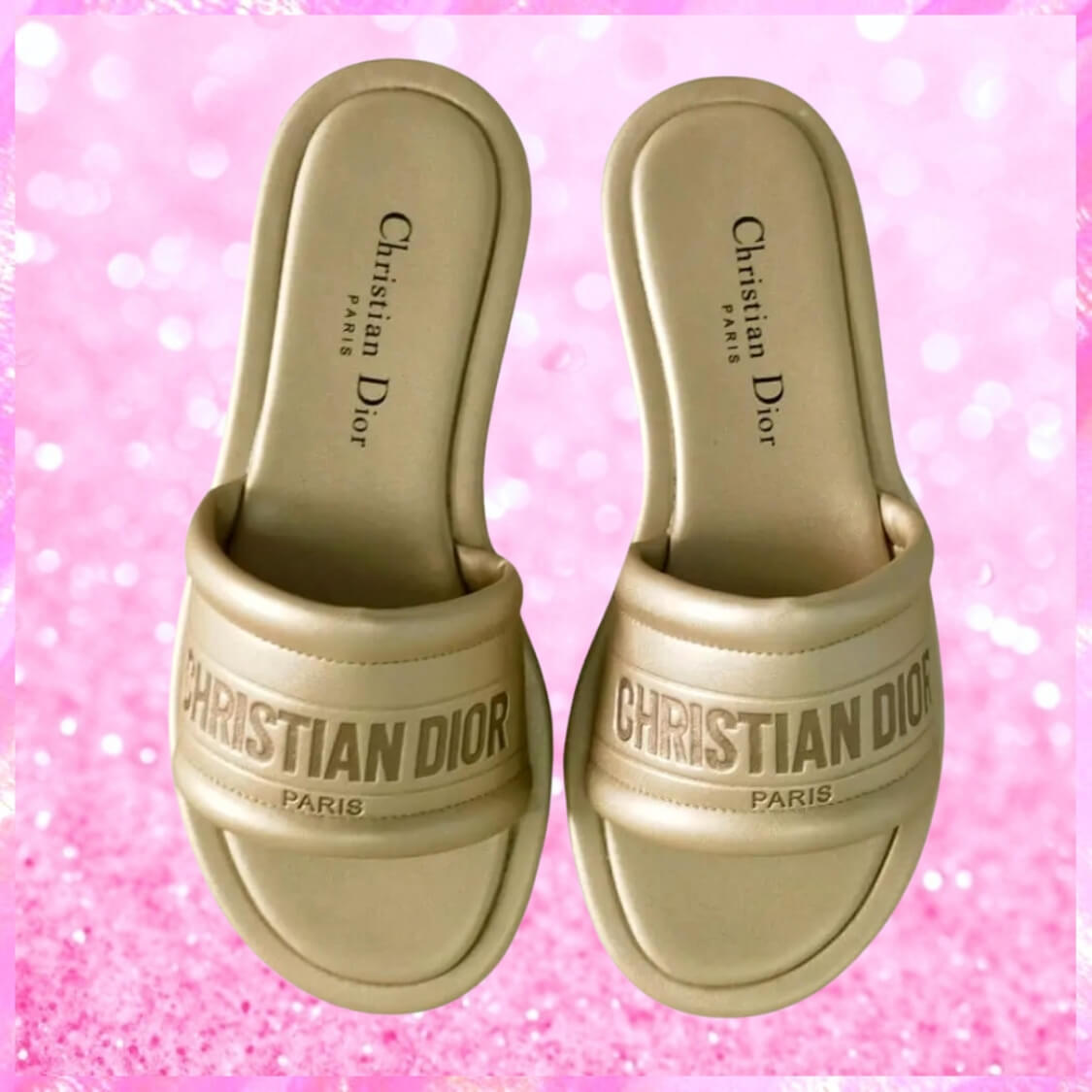 Comfort Everyday D Slides In Gold