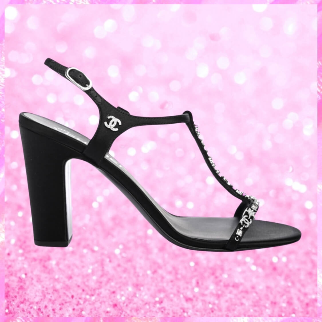 Crystal CC Star Sandals In Black