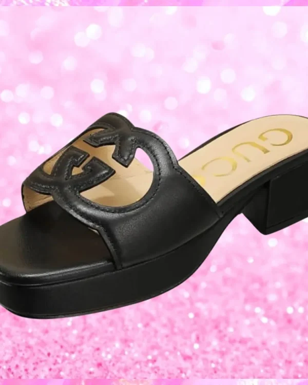 Cut Out Logo Mule Sandals