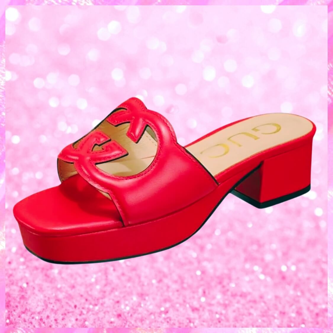 Cut Out Logo Mule Sandals In Red