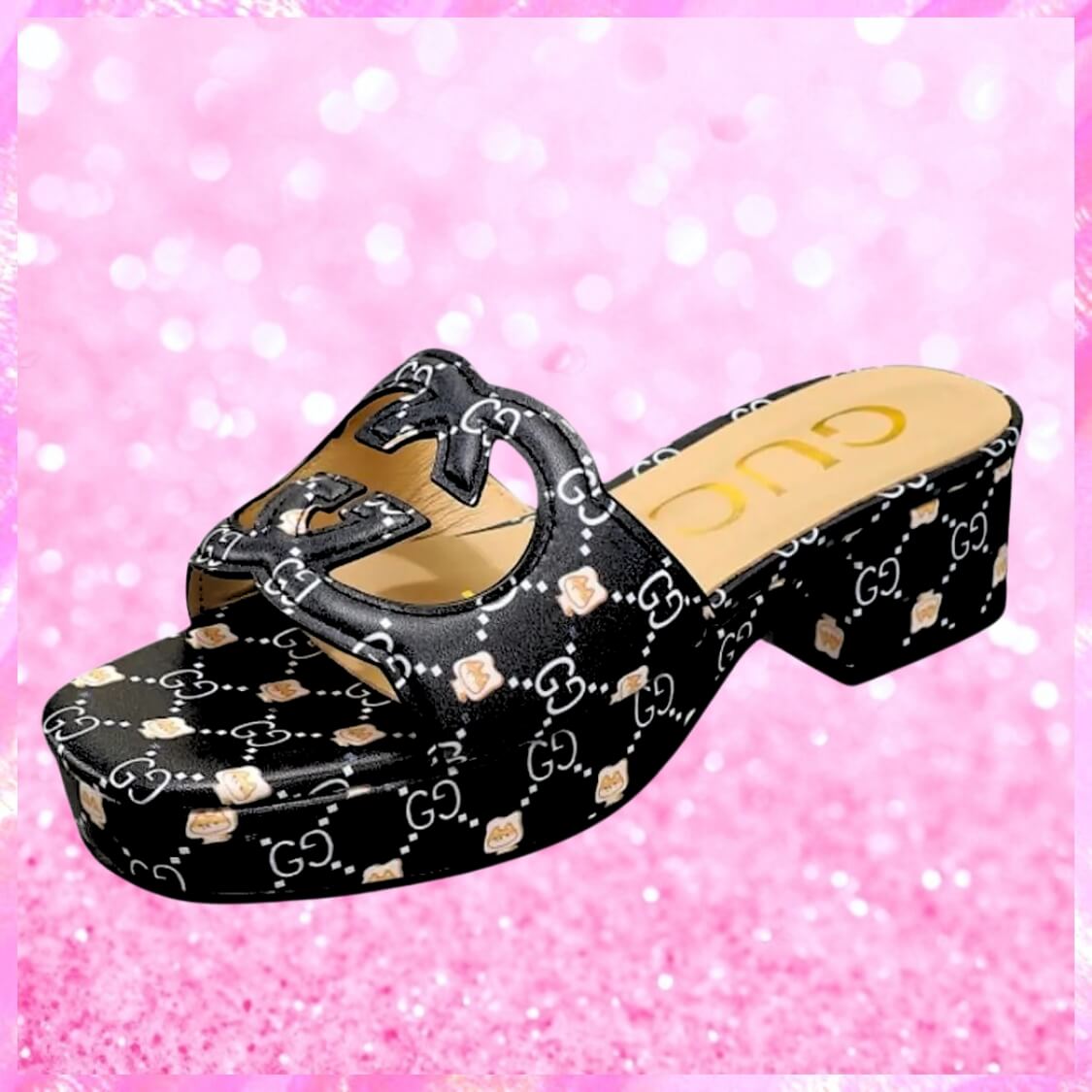 Cut Out Web Logo Mule Sandals In Black