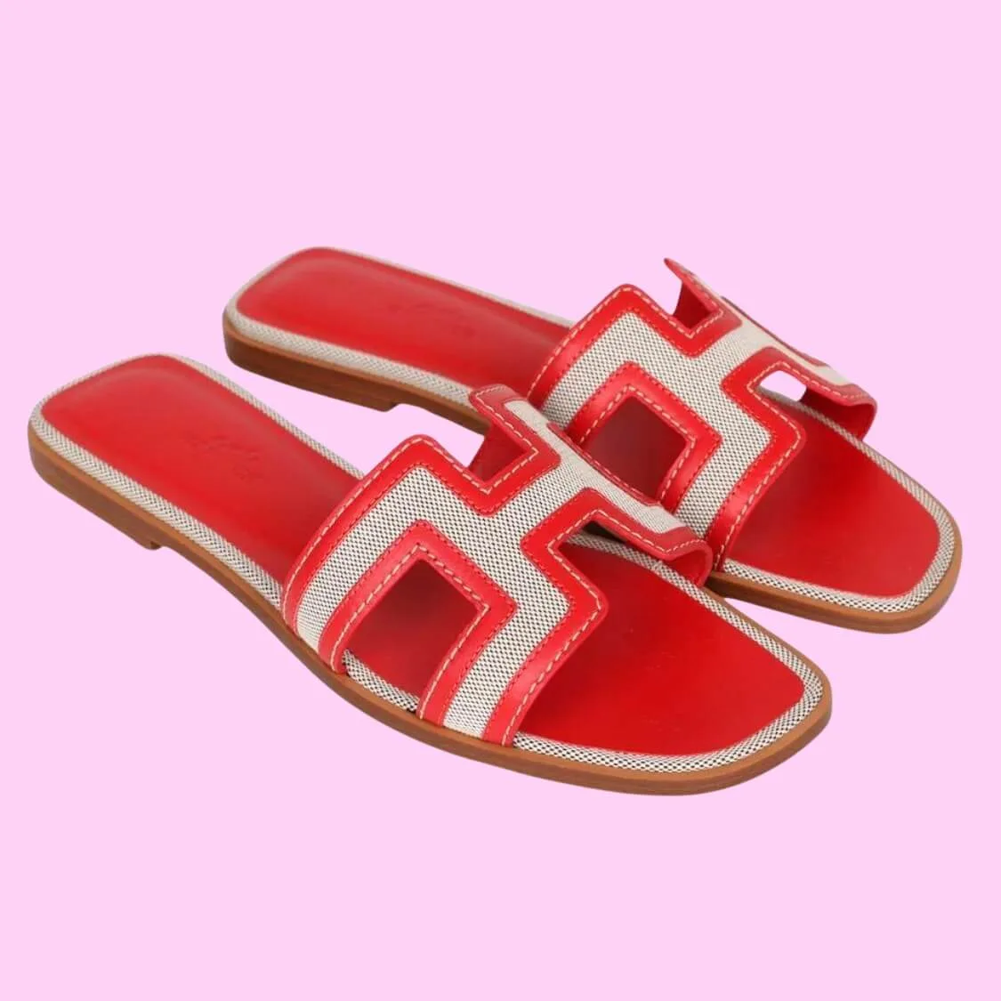 Cut-out Logo Sandal In Red