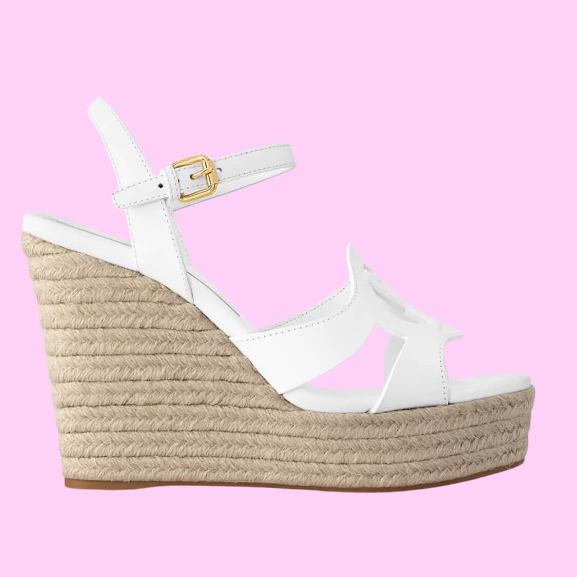 Designer Espadrille Wedge Sandals In White
