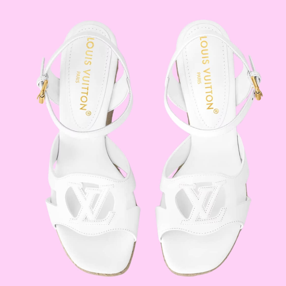 Designer Espadrille Wedge Sandals In White
