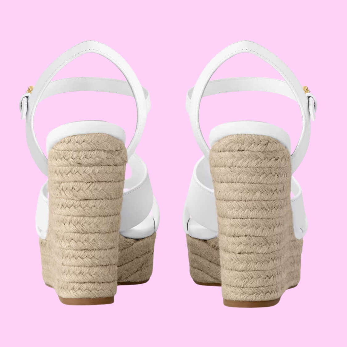 Designer Espadrille Wedge Sandals In White