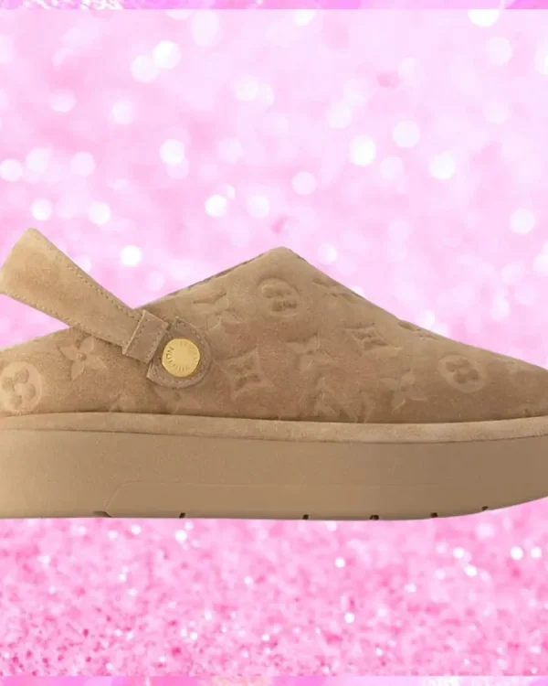 Embossed Aspen Platform Clog In Beige
