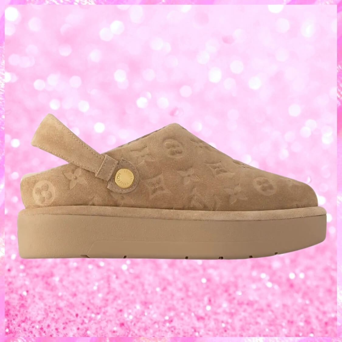 Embossed Aspen Platform Clog In Beige