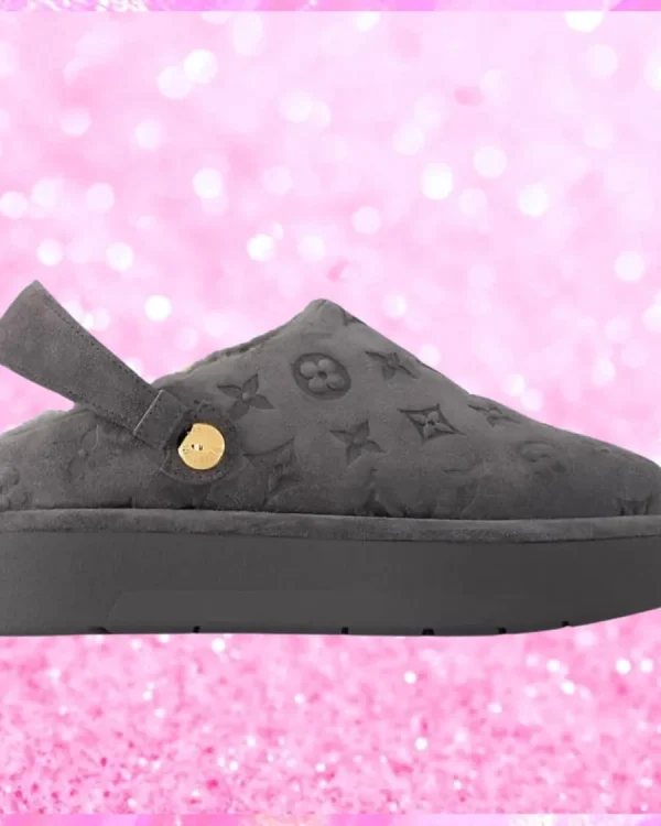 Embossed Aspen Platform Clog In Grey