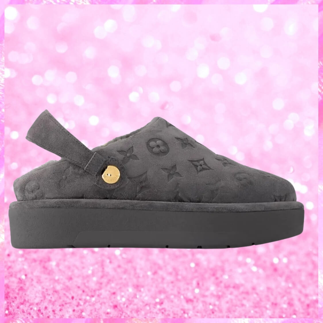 Embossed Aspen Platform Clog In Grey