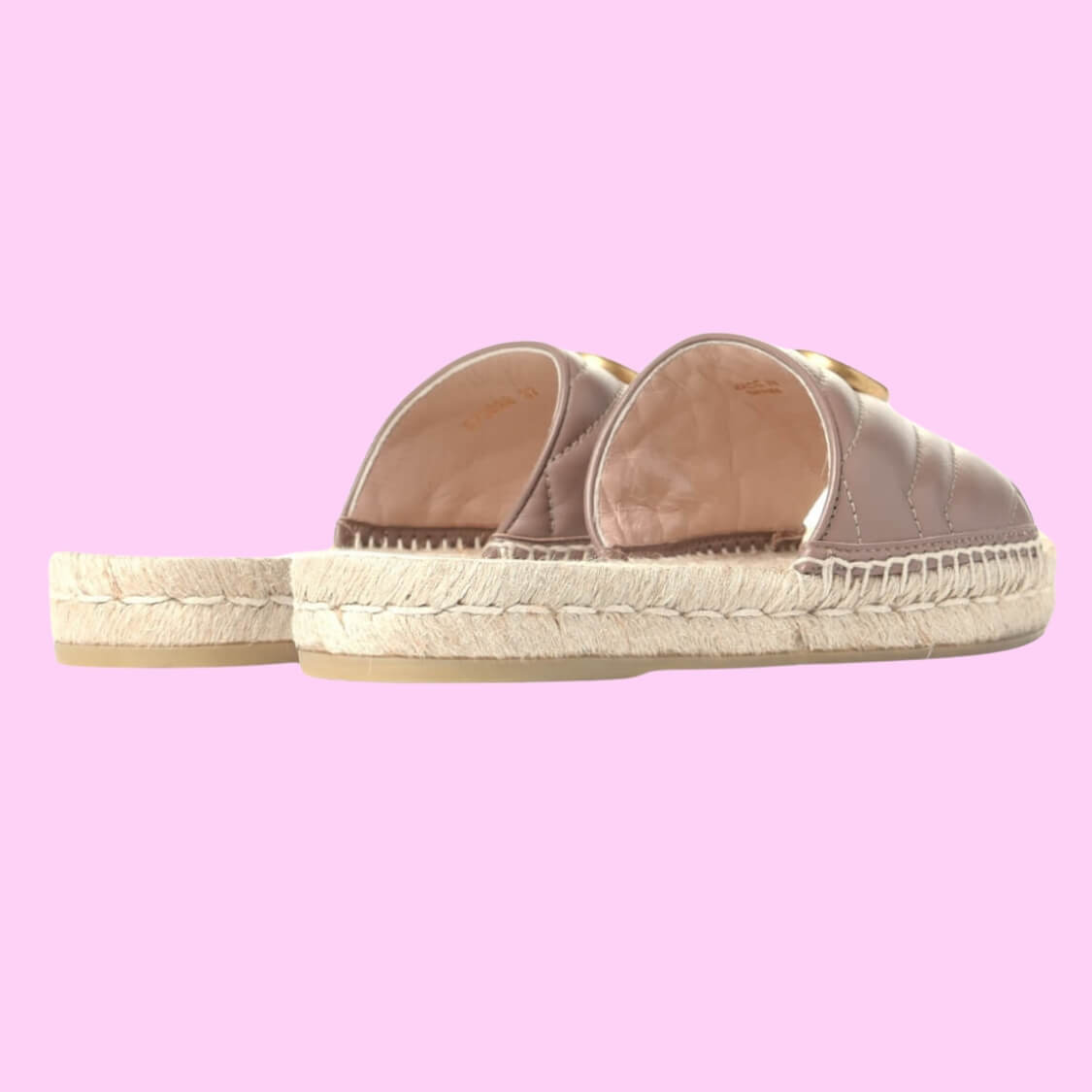 Espadrille Slide Sandals In Brown