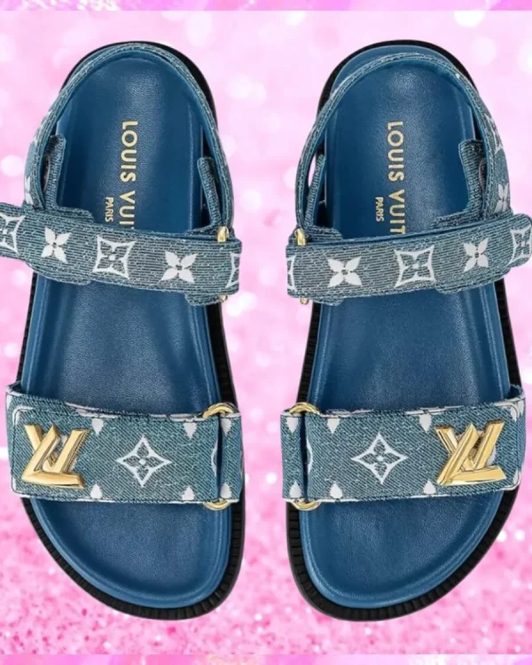 Flat Comfort Sandals In Blue
