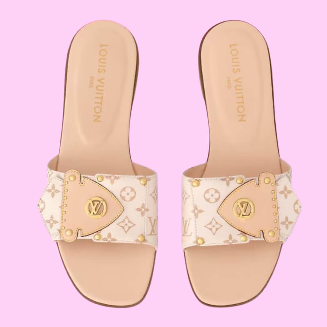 Flat Mule In Beige