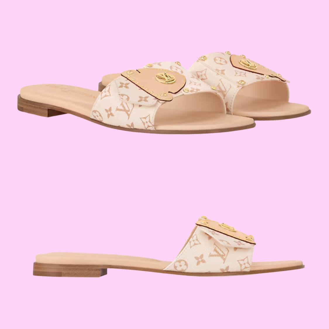 Flat Mule In Beige