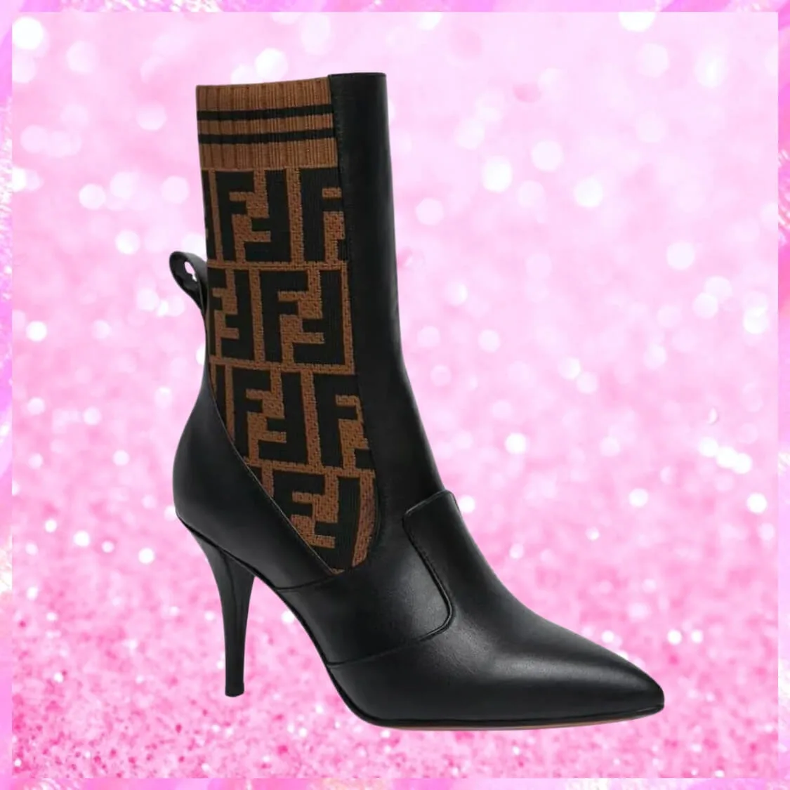 Heel Stretch Fabric Logo Silhouette Ankle Boots