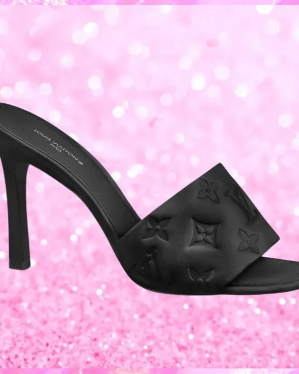 Heeled Revival Mule Sandals In Black
