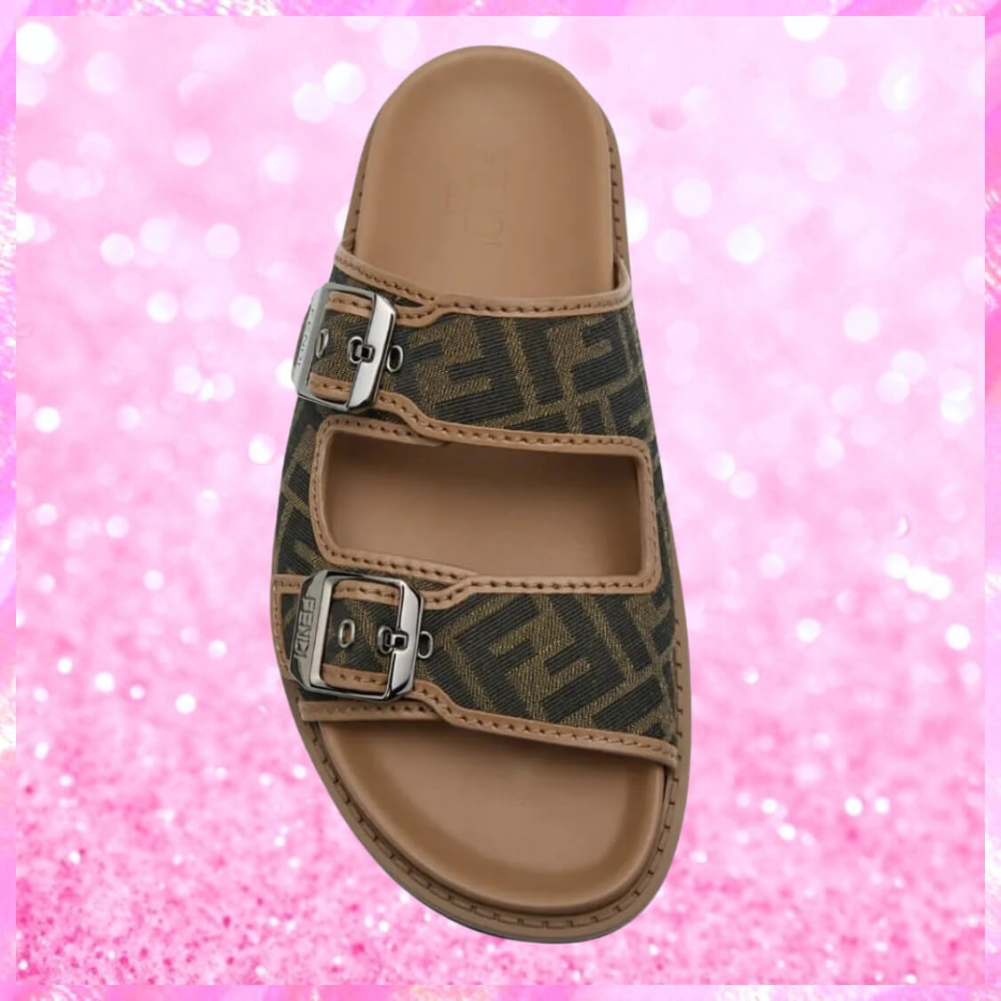 Jacquard Fabric Sandals In Beige